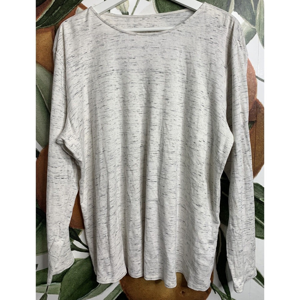 PureJill J Jill Shirt Large Boat Neck Space Dye Shirttail Tee Long Sleeve